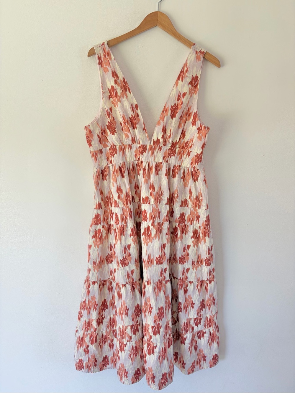 House of Harlow 1960 Linen‎ Blend Sleeveless Tiered Midi Dress Size XL